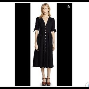 Free People Love of my Life Black Midi Dress xs